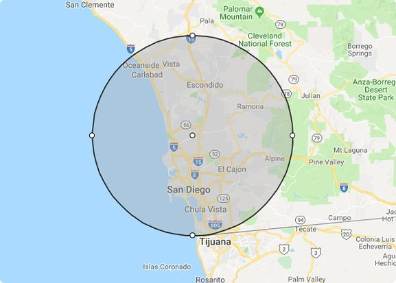 Map San Diego Water Damage Restoration Services